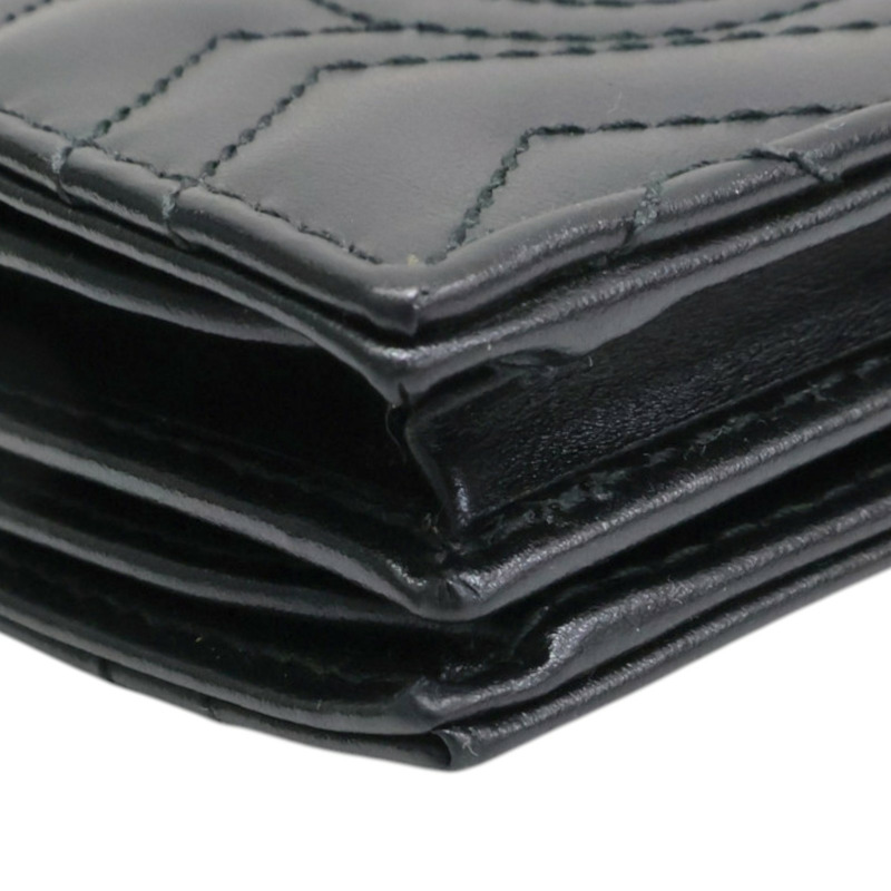 黑色 牛皮 GG Marmont 兩折 扣式 短夾【GUCCI 古馳】 466492-12