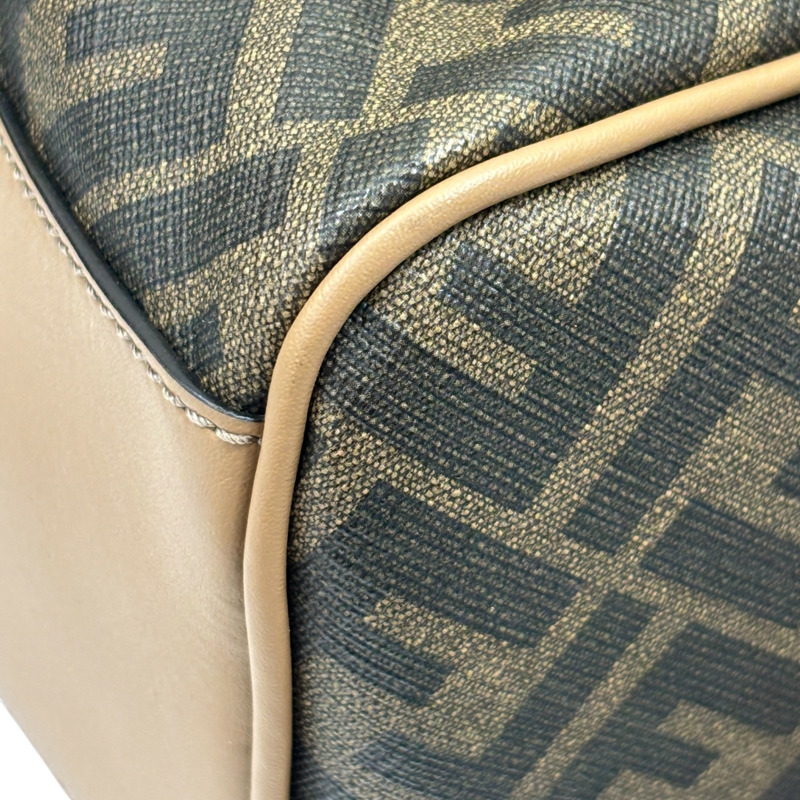 棕色 皮革 FF LOGO 後背包【FENDI 芬迪】  7VZ074-8