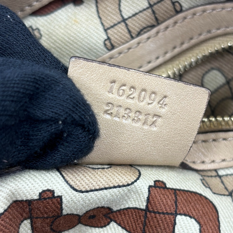 米色 Guccissima 牛皮 Britt 手提包【GUCCI 古馳】 162094-4