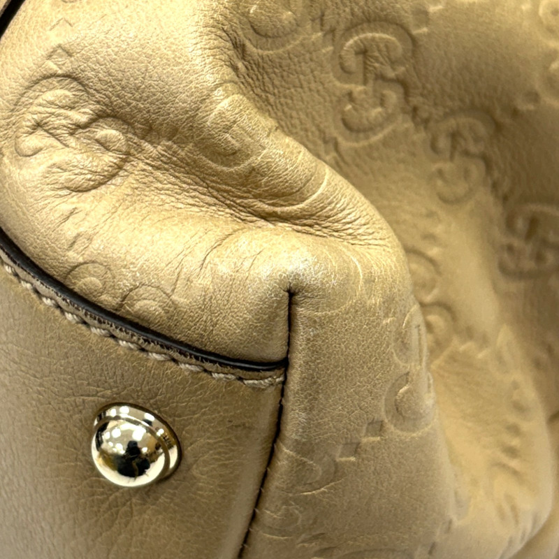 米色 Guccissima 牛皮 Britt 手提包【GUCCI 古馳】 162094-11