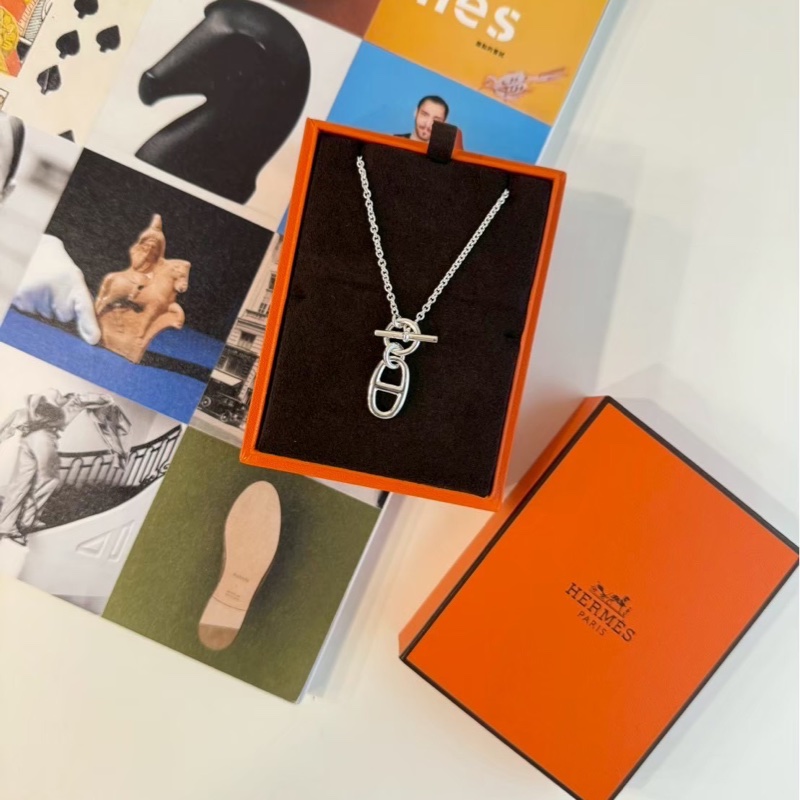 Hermes 純銀豬鼻項鍊-0