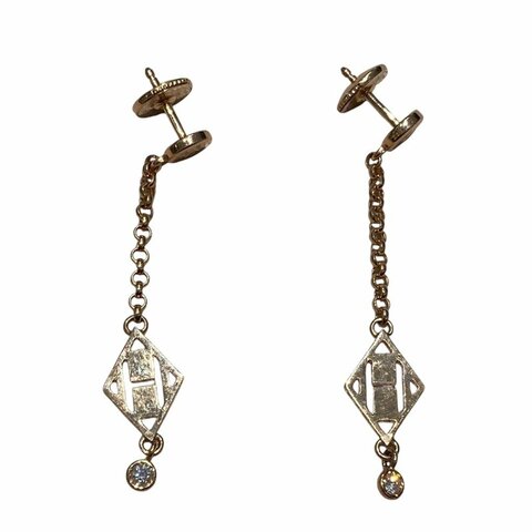 HERMES 愛馬仕 GAMBADE H EARRINGS 18K 耳環 PG