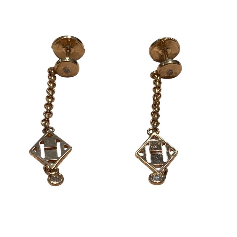 HERMES 愛馬仕 GAMBADE H EARRINGS 18K 耳環 PG-1
