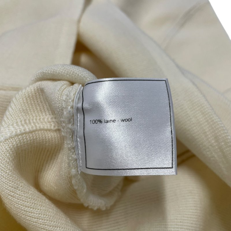 CHANEL 香奈兒 P18 刺繡LOGO羊毛長袖上衣 羊毛 米白色 42碼-4