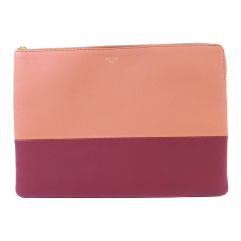 CELINE 牛皮皮革Pouch金扣小袋