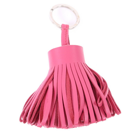 HERMES Milo皮革Carmen Key Ring銀扣鎖匙扣