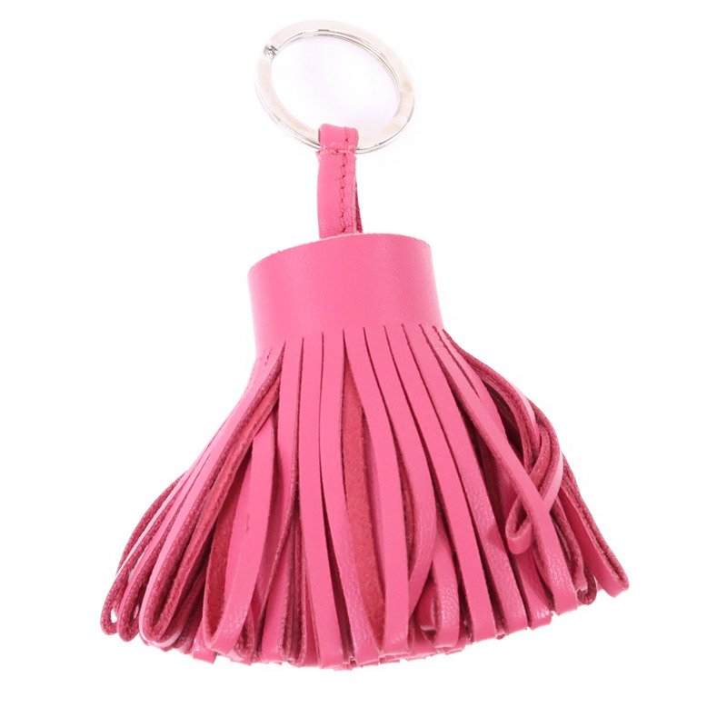 HERMES Milo皮革Carmen Key Ring銀扣鎖匙扣-0