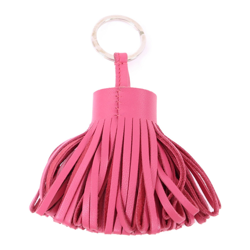 HERMES Milo皮革Carmen Key Ring銀扣鎖匙扣-1