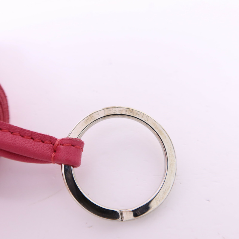 HERMES Milo皮革Carmen Key Ring銀扣鎖匙扣-5