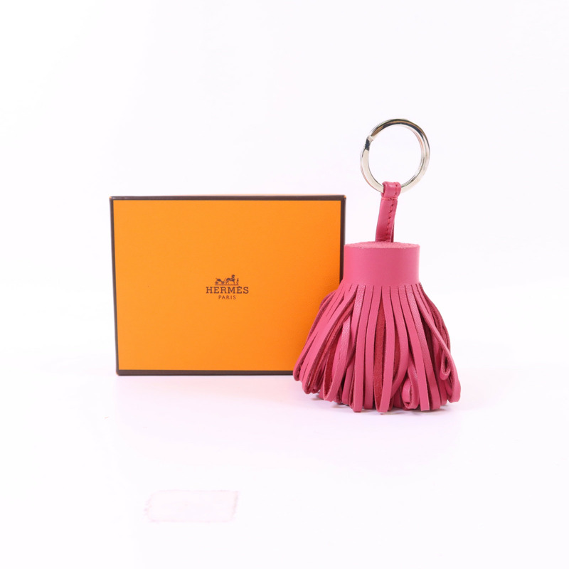 HERMES Milo皮革Carmen Key Ring銀扣鎖匙扣-8