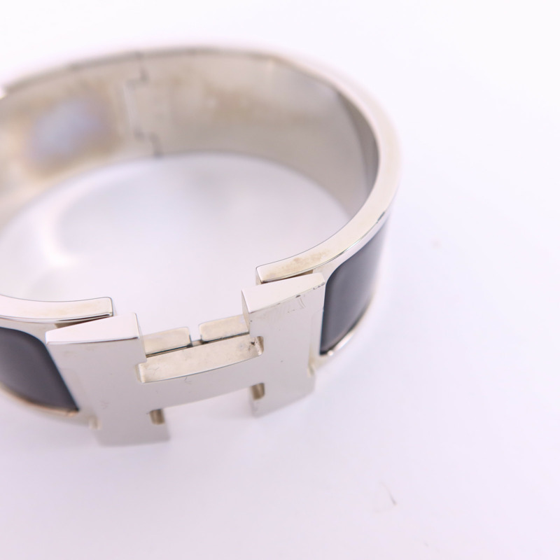 HERMES 金屬Clic-Clac H銀扣手鐲-11