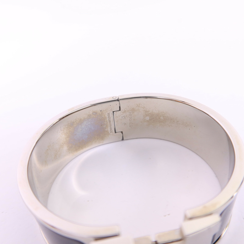 HERMES 金屬Clic-Clac H銀扣手鐲-12