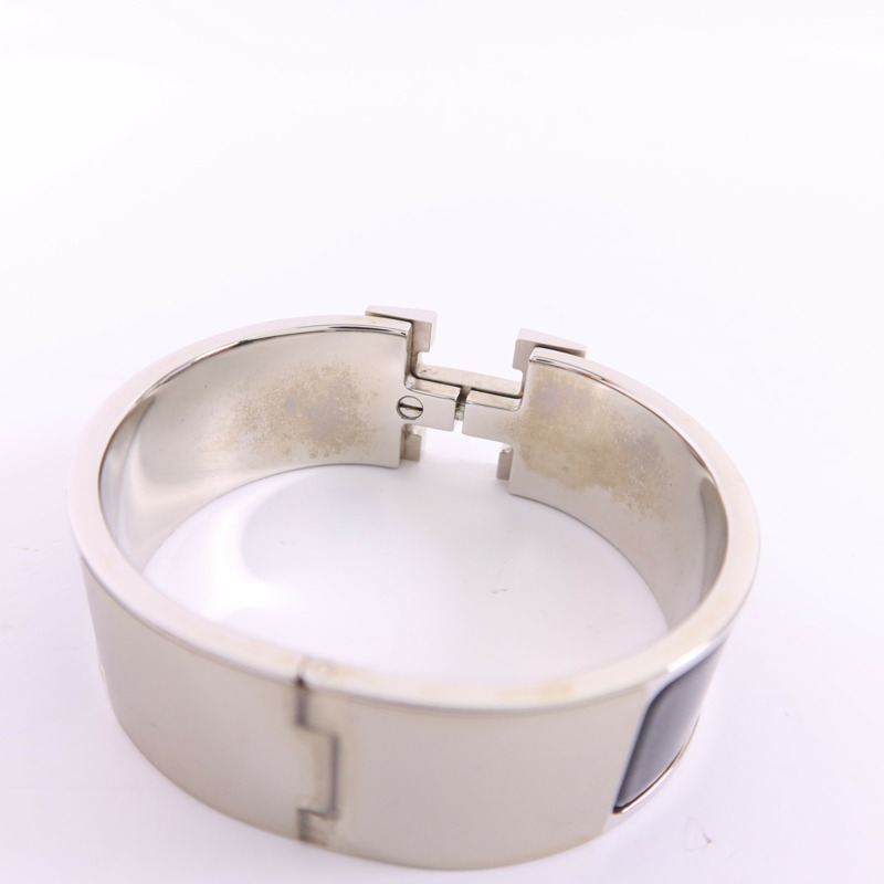 HERMES 金屬Clic-Clac H銀扣手鐲-13