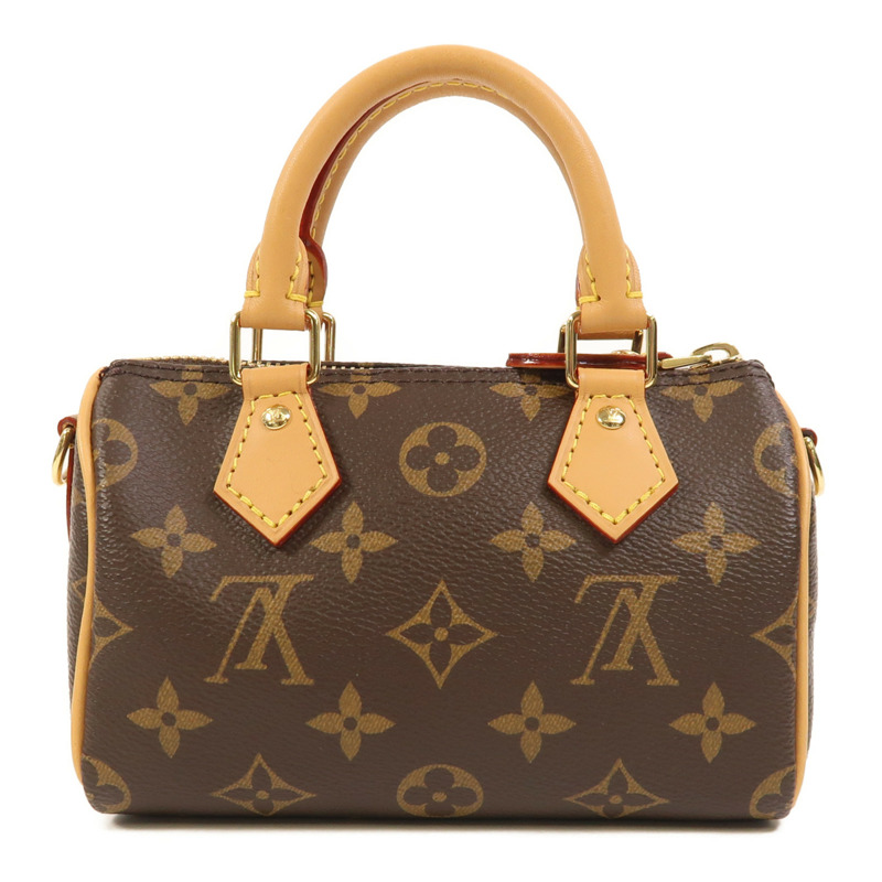 LOUIS VUITTON Monogram Nano Speedy金扣手挽肩背兩用袋-1
