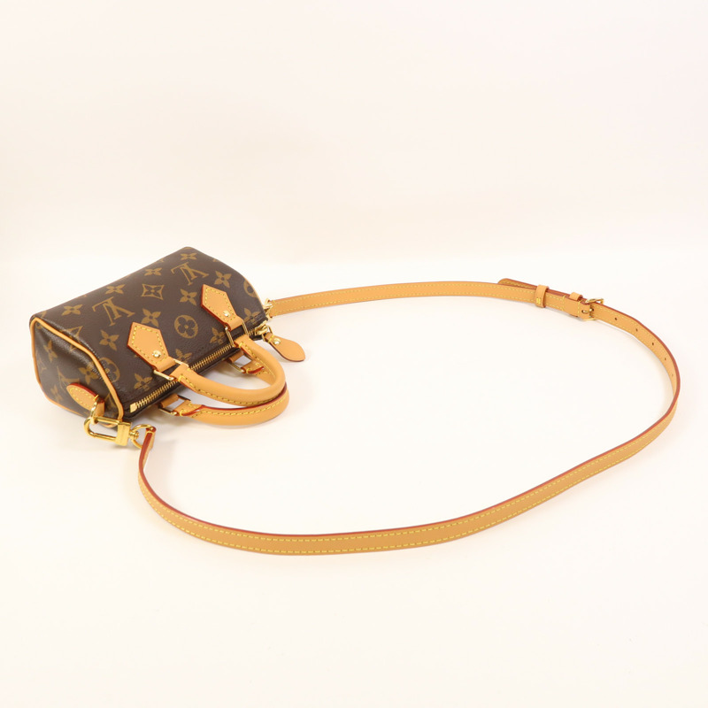 LOUIS VUITTON Monogram Nano Speedy金扣手挽肩背兩用袋-7