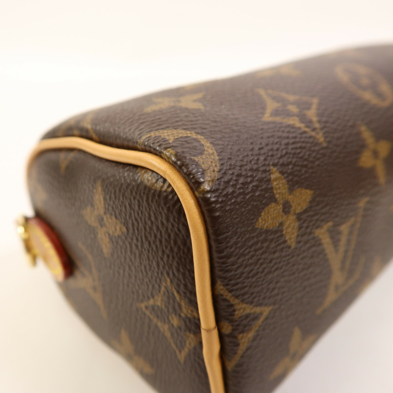 LOUIS VUITTON Monogram Nano Speedy金扣手挽肩背兩用袋-10