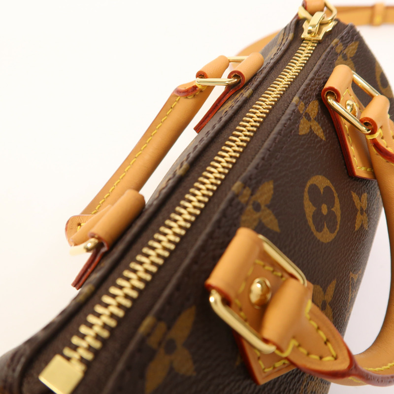 LOUIS VUITTON Monogram Nano Speedy金扣手挽肩背兩用袋-14