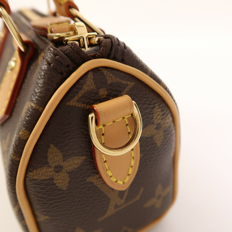 LOUIS VUITTON Monogram Nano Speedy金扣手挽肩背兩用袋-17