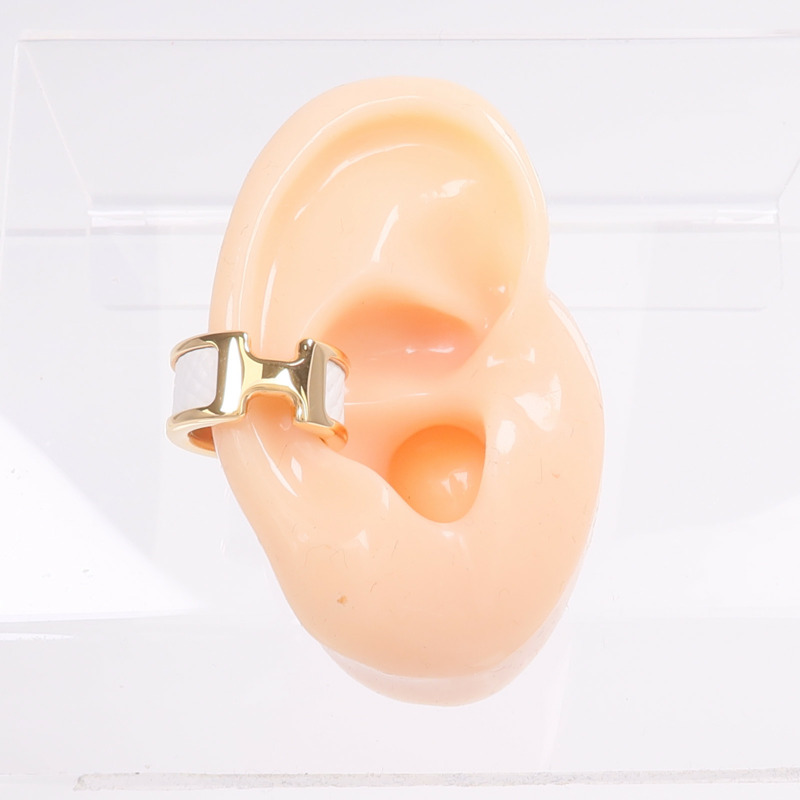 HERMES 金屬/Epsom皮革Olympe Ear Cuff耳夾-7