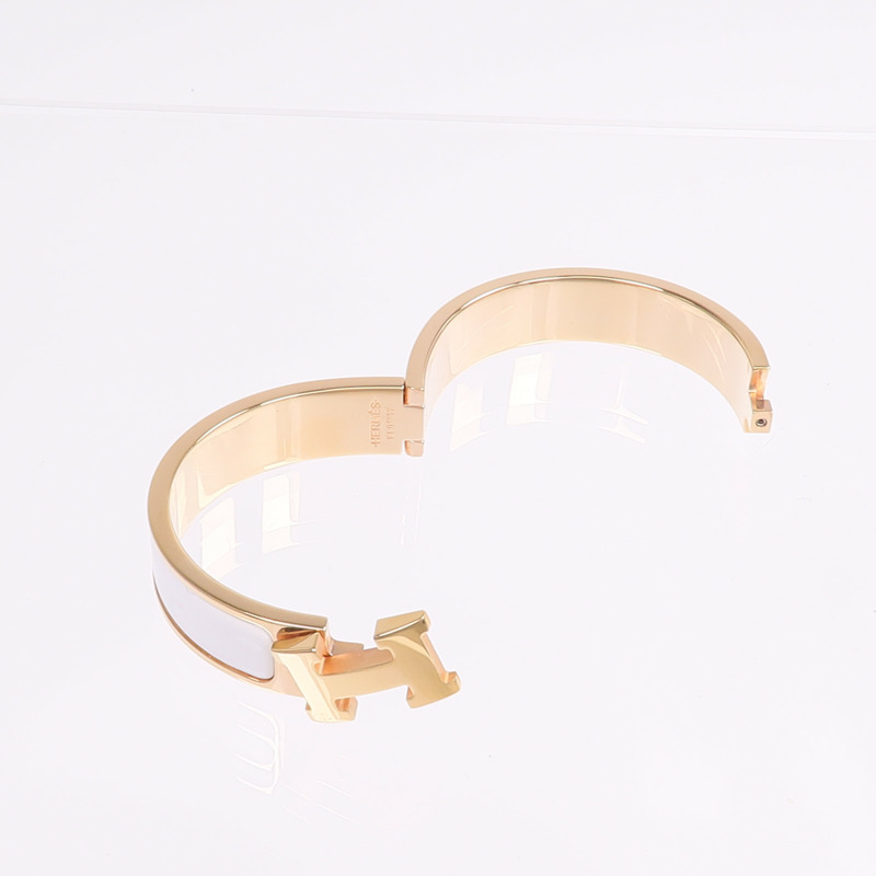 HERMES 金屬/琺瑯Clic H手鐲-7