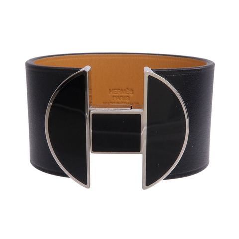 HERMES Swift皮革2022 Manchette Bracelet銀扣手鐲