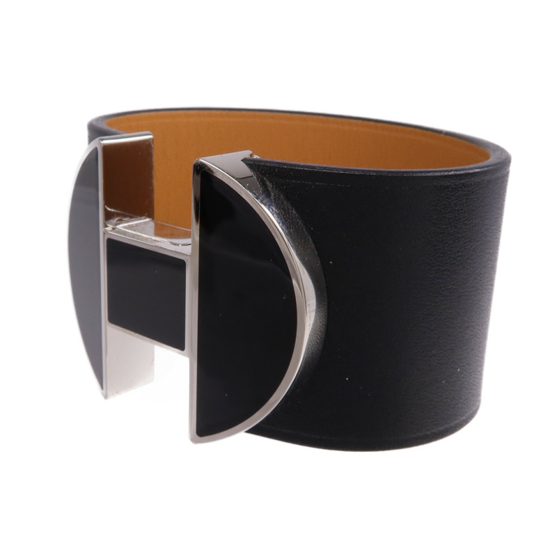 HERMES Swift皮革2022 Manchette Bracelet銀扣手鐲-1