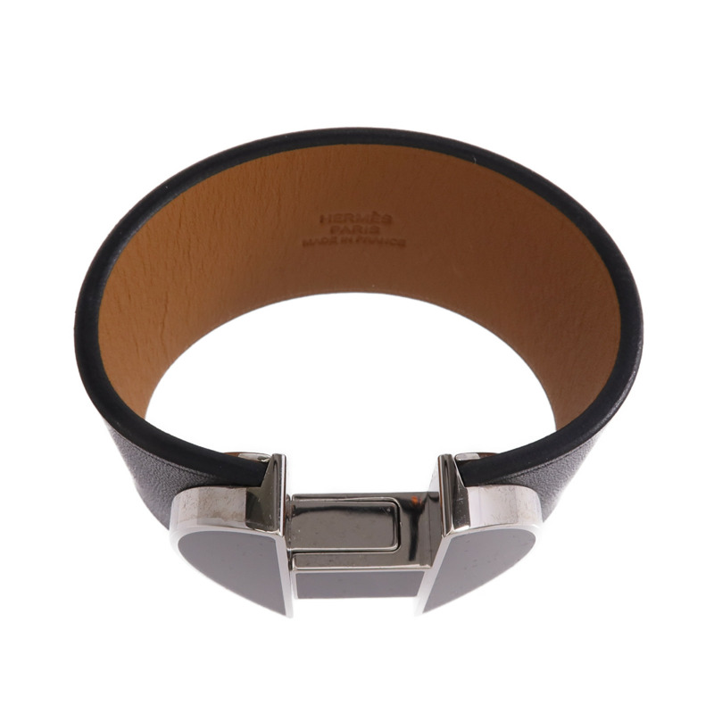 HERMES Swift皮革2022 Manchette Bracelet銀扣手鐲-3