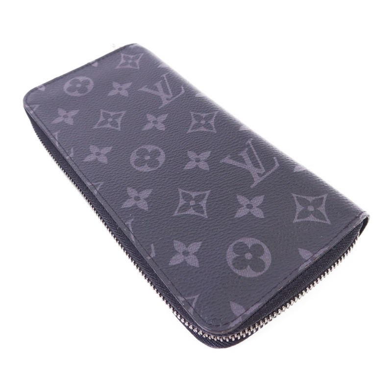 LOUIS VUITTON Monogram EclipseZippy Vertical Wallet銀扣長錢包-3