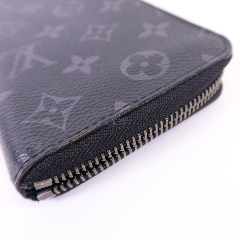 LOUIS VUITTON Monogram EclipseZippy Vertical Wallet銀扣長錢包-15