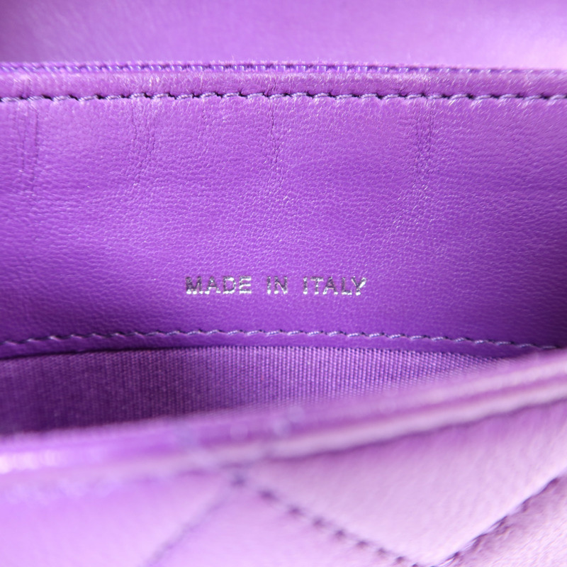 CHANEL 羊皮皮革Boy Bifold Wallet銀扣錢包-18