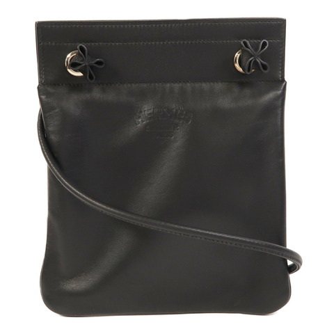 HERMES Swift皮革Aline Mini銀扣肩背袋Noir