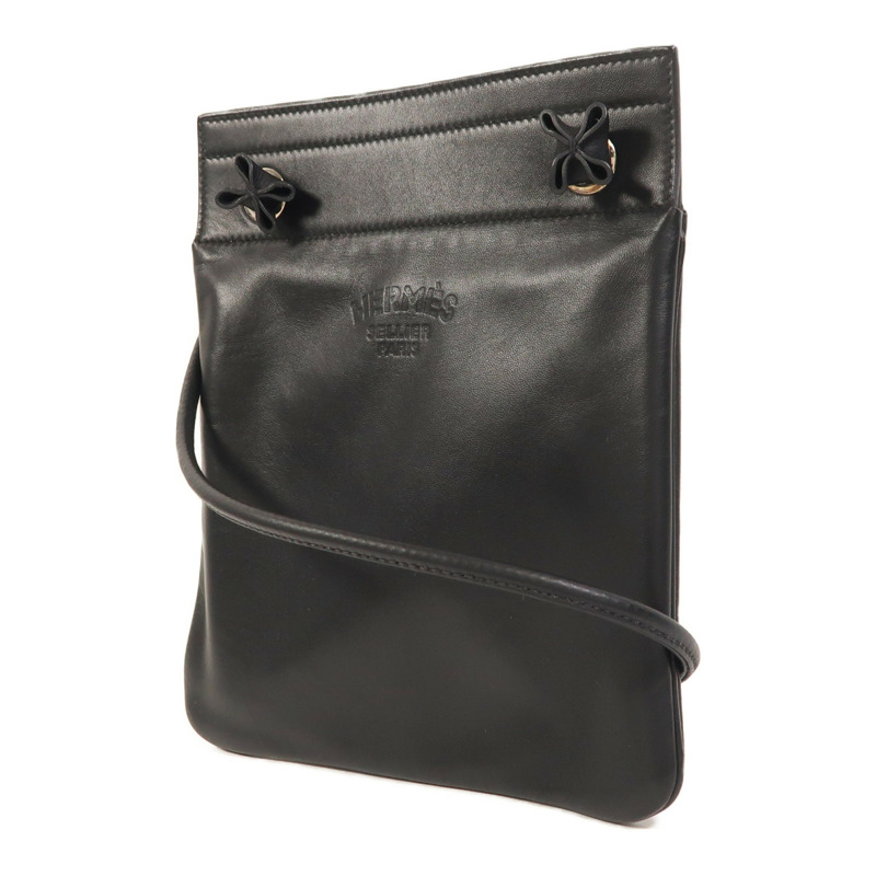 HERMES Swift皮革Aline Mini銀扣肩背袋Noir-2