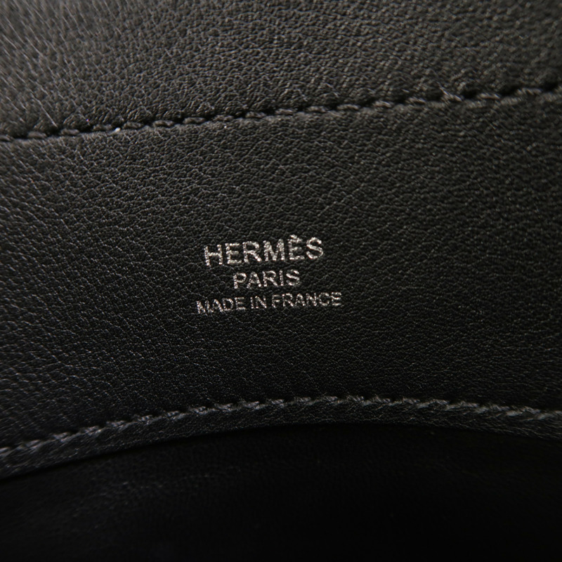 HERMES Swift皮革Aline Mini銀扣肩背袋Noir-5