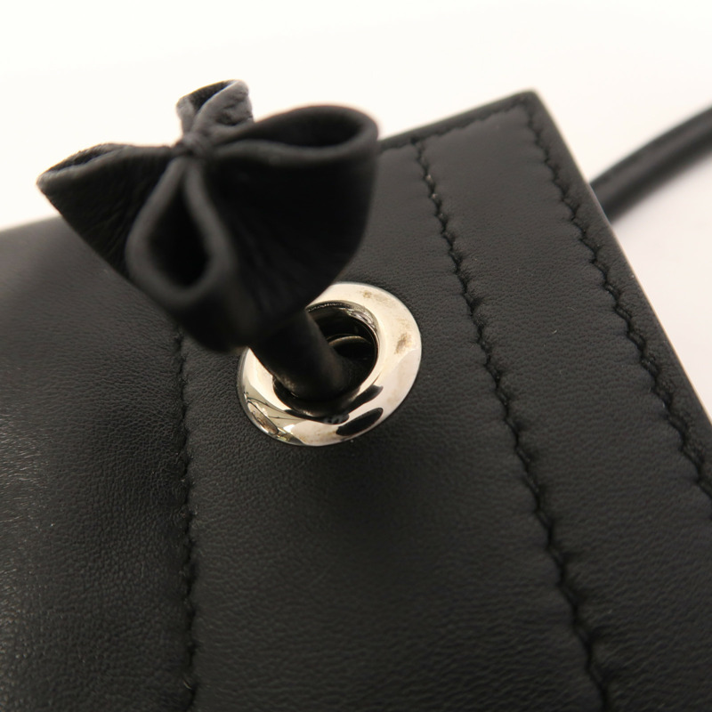 HERMES Swift皮革Aline Mini銀扣肩背袋Noir-16