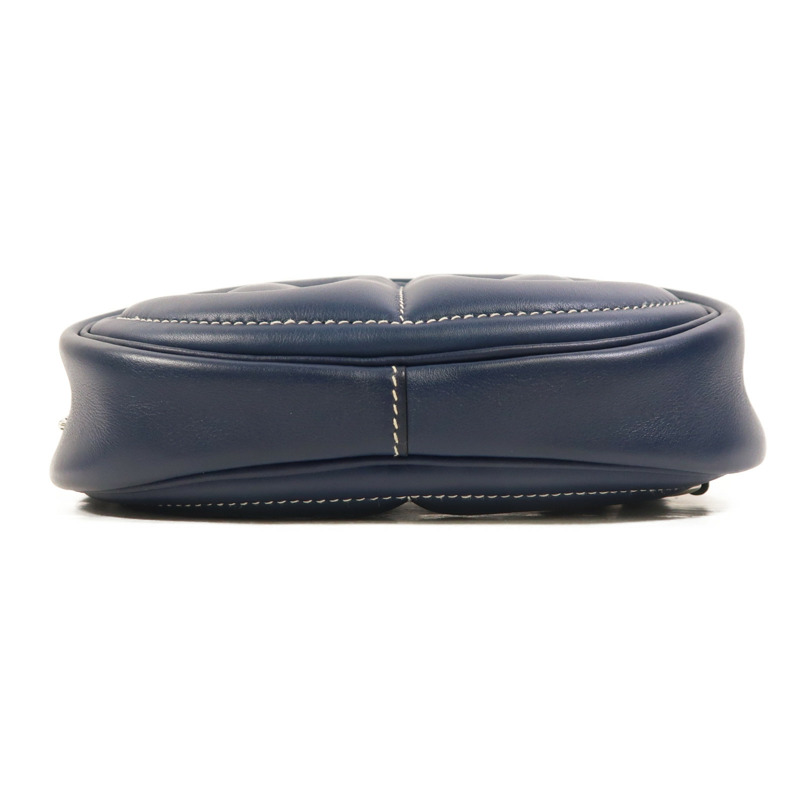 HERMES Swift皮革In The Loop銀扣肩背袋Bleu Navy/Terre Battue-3