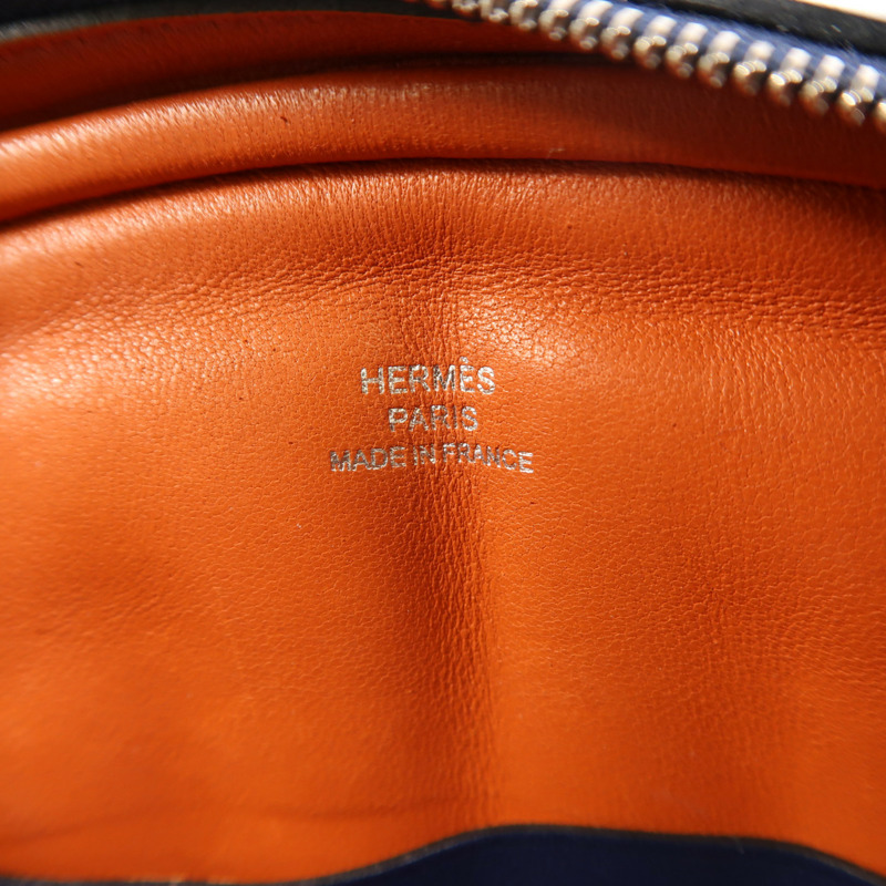 HERMES Swift皮革In The Loop銀扣肩背袋Bleu Navy/Terre Battue-5