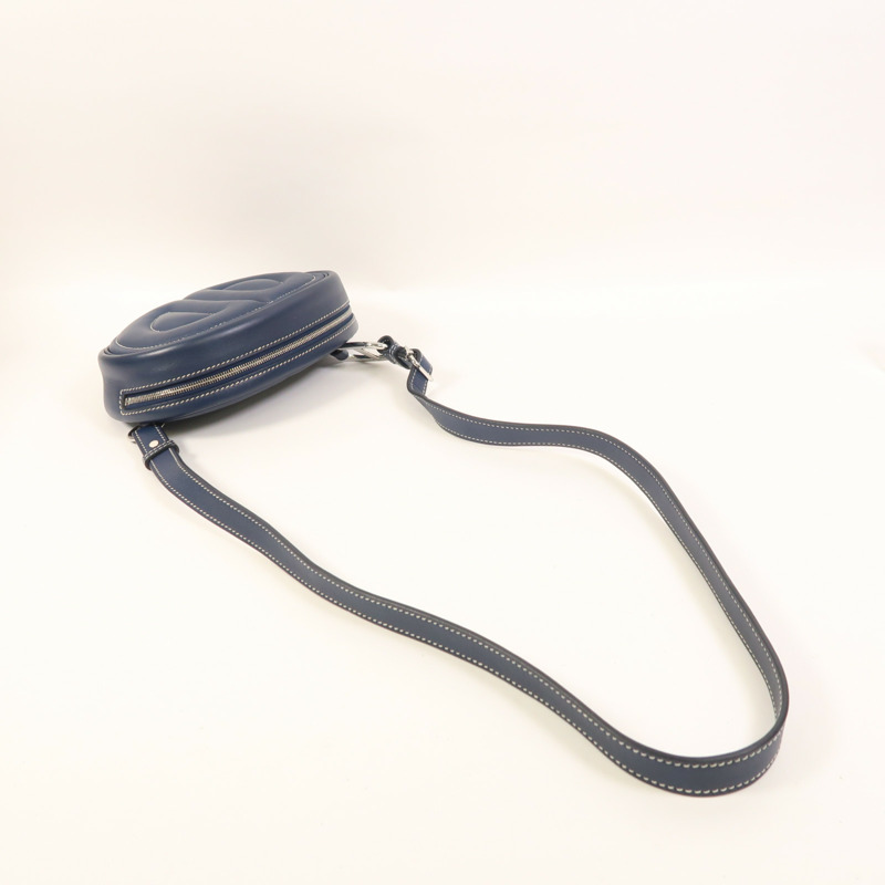 HERMES Swift皮革In The Loop銀扣肩背袋Bleu Navy/Terre Battue-7