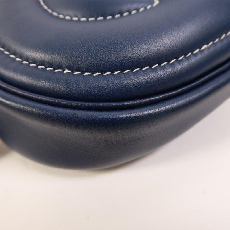 HERMES Swift皮革In The Loop銀扣肩背袋Bleu Navy/Terre Battue-10