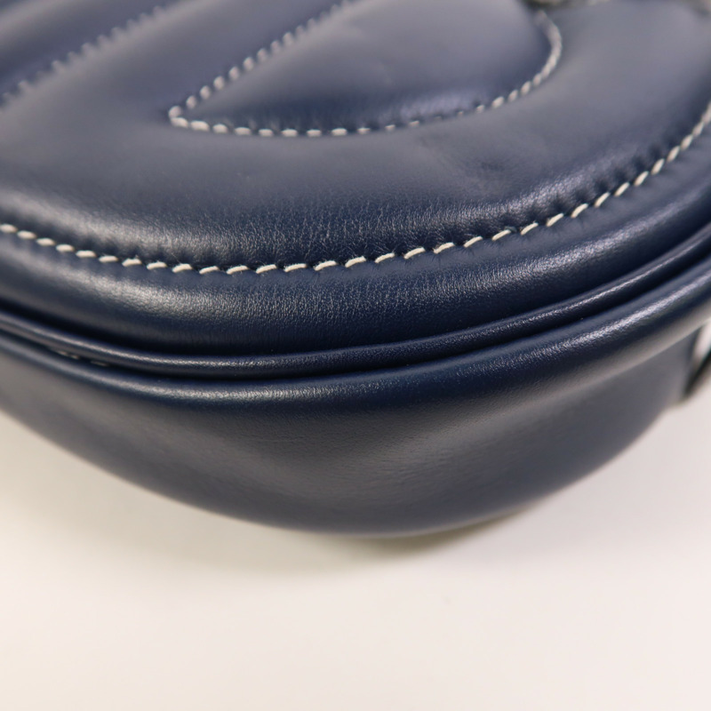 HERMES Swift皮革In The Loop銀扣肩背袋Bleu Navy/Terre Battue-11