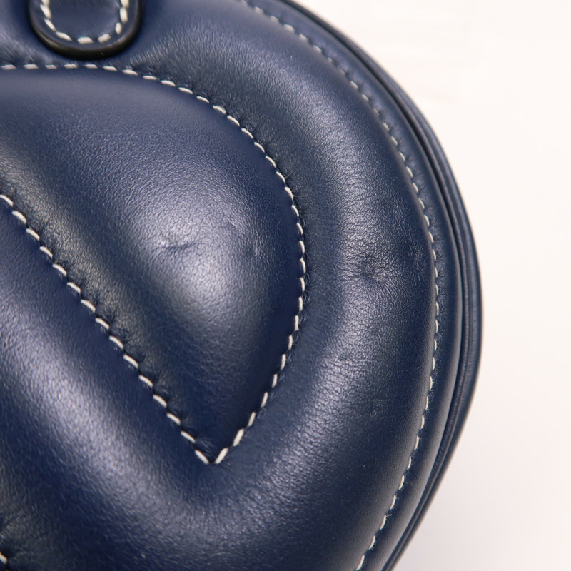 HERMES Swift皮革In The Loop銀扣肩背袋Bleu Navy/Terre Battue-13