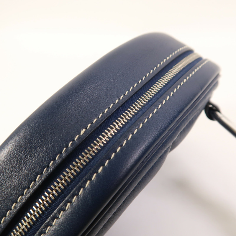 HERMES Swift皮革In The Loop銀扣肩背袋Bleu Navy/Terre Battue-16