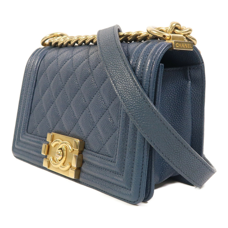 CHANEL 牛皮皮革Boy 20金扣鏈帶肩背袋-2