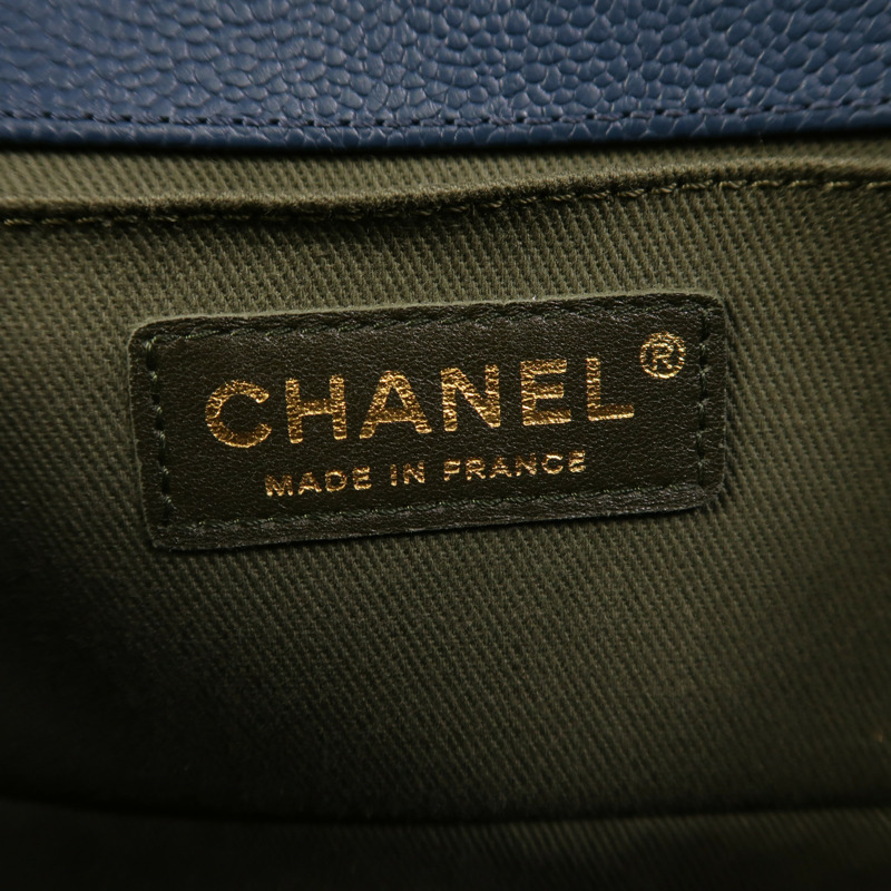 CHANEL 牛皮皮革Boy 20金扣鏈帶肩背袋-5