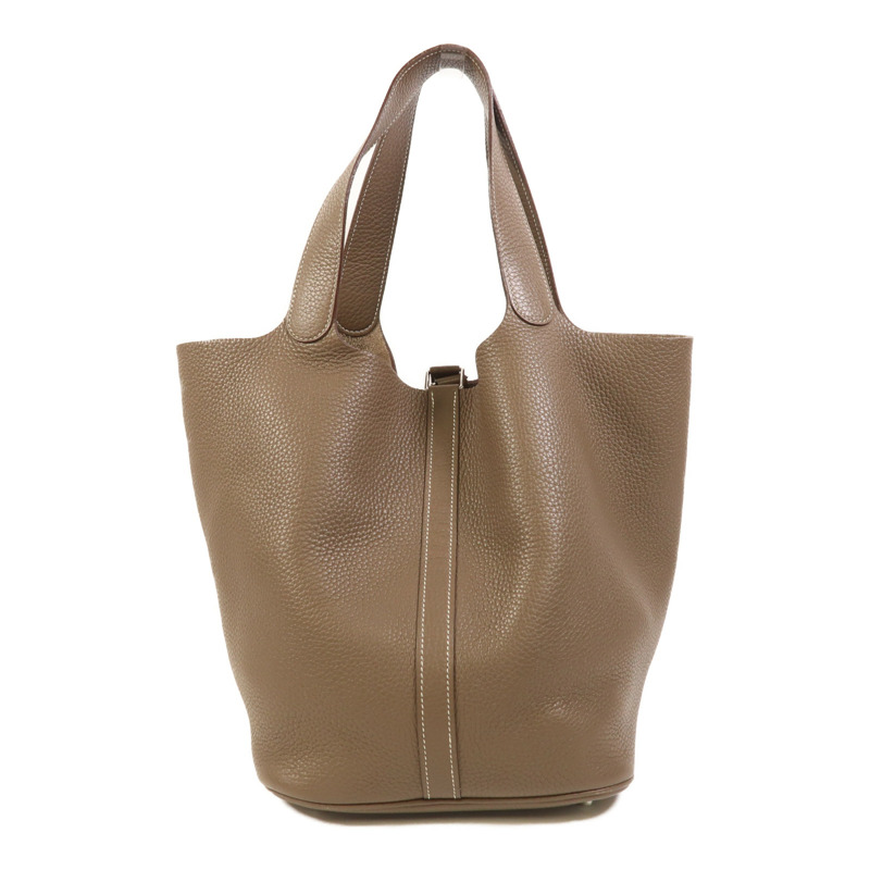 HERMES Clemence皮革Picotin GM銀扣手挽袋-1