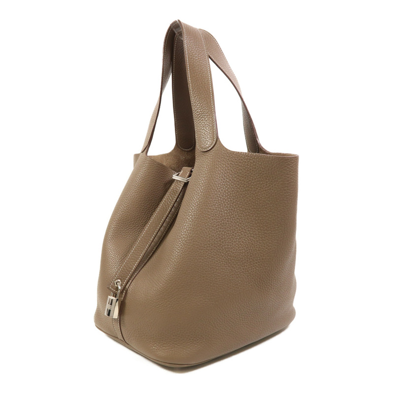 HERMES Clemence皮革Picotin GM銀扣手挽袋-2