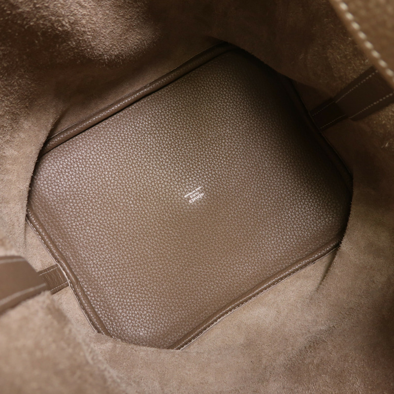 HERMES Clemence皮革Picotin GM銀扣手挽袋-4