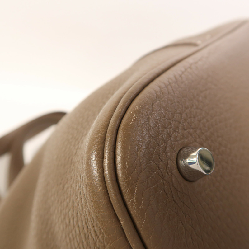 HERMES Clemence皮革Picotin GM銀扣手挽袋-10