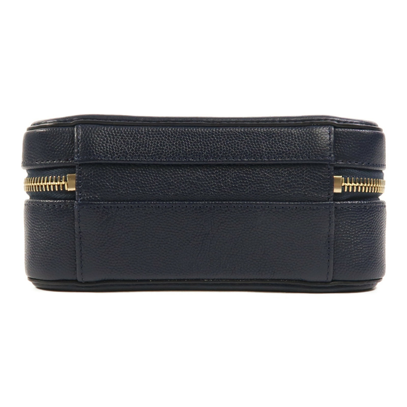 CHANEL 牛皮皮革Vanity Case金扣鏈帶手挽肩背兩用袋-3