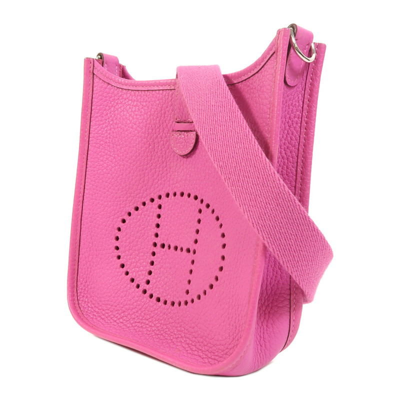 HERMES Clemence皮革Evelyne TPM銀扣肩背袋Magnolia-2