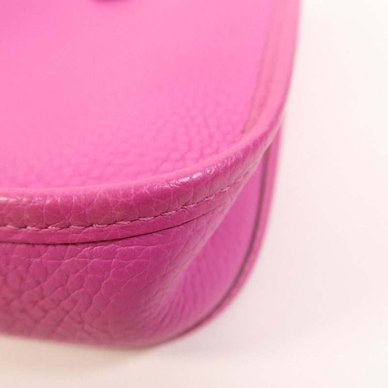 HERMES Clemence皮革Evelyne TPM銀扣肩背袋Magnolia-11